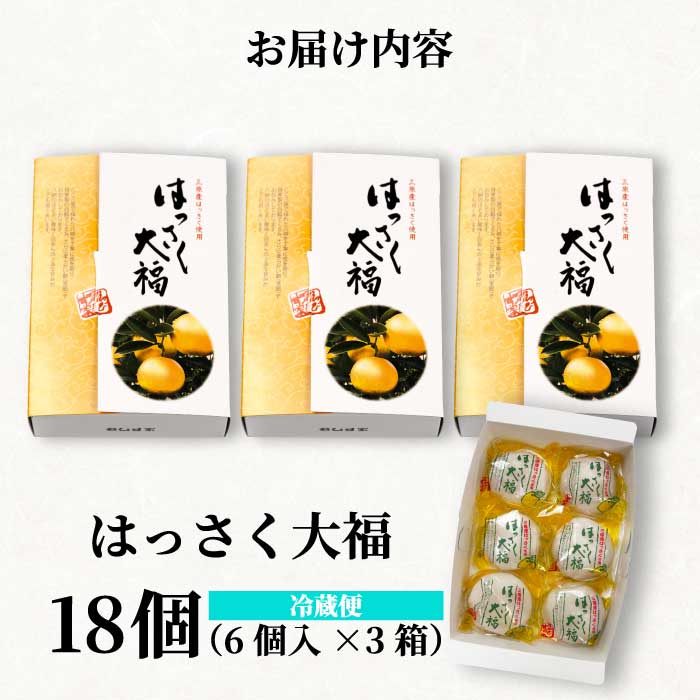 【先行受付】はっさく大福6個入×3箱 2026年11月頃～順次発送予定  ゑびす家 八朔 柑橘 求肥 スイーツ 和菓子 フルーツ 手土産 ギフト 021006