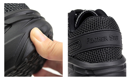 FEATHER STEP   FS-01 日本製 スニーカー ダブルラッセル BLACK  26.5cm