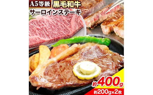 
										
										黒毛和牛 A5等級 肉 和牛 国産 牛肉 サーロイン ステーキ ステーキ肉 約400g (約200g×2枚) 株式会社ウィズフラワーホールディングス《30日以内に発送予定(土日祝除く)》岡山県 浅口市 冷凍 分厚い送料無料---124_f155_30d_23_19000_400g---
									