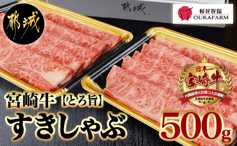 
宮崎牛【とろ旨】すきしゃぶ500g_MJ-6509_(都城市) 国産ブランド牛宮崎牛の牛肉 A4ランク 4等級 黒毛和牛 すき焼き用 牛鍋用に 柔らかい肉質の霜降り牛肉 肉の旨味 スキヤキ ギフト 贈答用
