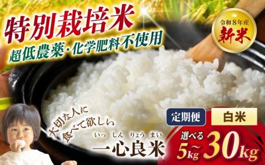 
                  【新米】令和8年産 特別栽培米【極低農薬・カキ殻米ぬか肥料】白米 コシヒカリ 選べる容量 5kg 10kg 15kg 30kg 60kg 3回 6回 定期便 米 こめ お米 新米 精米 白米 特別栽培米 低農薬 減農薬 ブランド米 単一原料米 単一米 先行予約 新米予約 一心良米 岡山産 真庭市  【tkns-tkb-issin-hakumai】
                