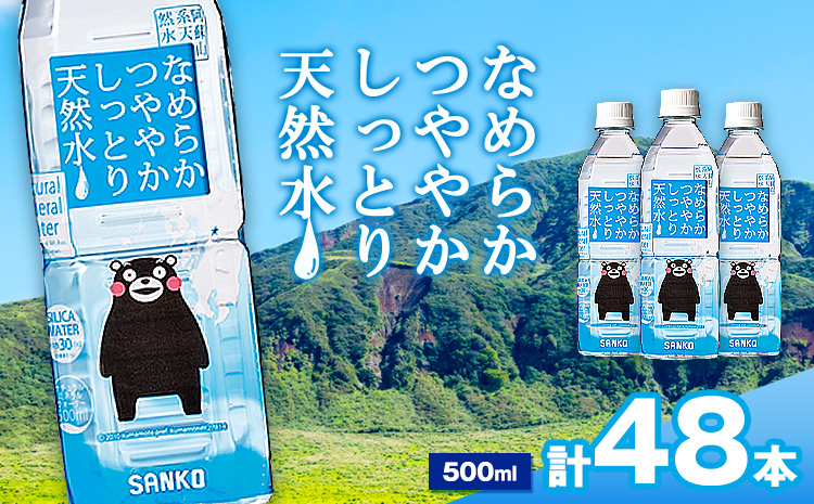 なめらかつややかしっとり天然水 500ml 合計48本 24本×2ケース 株式会社サンコー熊本営業所《30日以内に出荷予定(土日祝除く)》天然水 軟水 鉱水 シリカ水 飲料水 ミネラルウォーター ペットボトル 熊本県 菊池市 送料無料---095-1499---