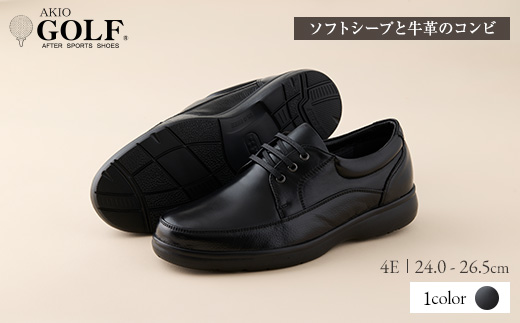 
                  AKIO GOLF 3402 4E BL(クロ) ソフトシープと牛革のコンビ 24.0cm～26.5cm 黒 靴 シューズ ゴルフ メンズ 本革 革靴 紳士靴 【(株)アキオ製靴】[Q9-15903]
                