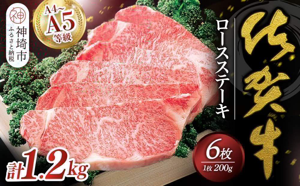 
佐賀牛ロースステーキ200g×6枚 【佐賀牛 佐賀県産 牛肉 ロース ステーキ 精肉】(H040102)
