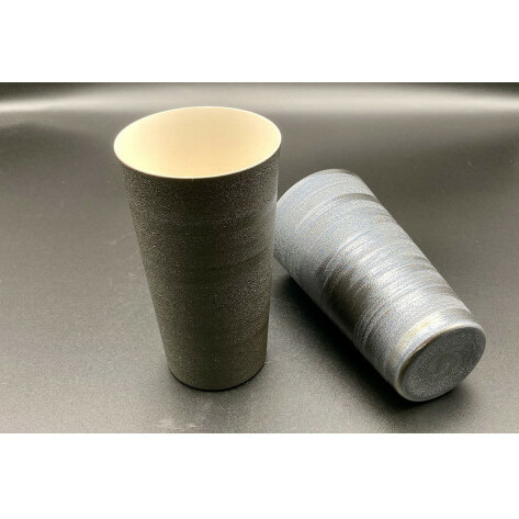 有田焼 伝作窯 甲胄タンブラー 忍びペアセット ブラック シルバー A25-325_イメージ2