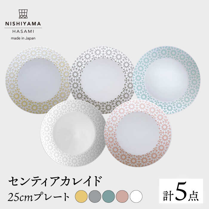 【ふるさと納税】【波佐見焼】センティアカレイド 25cm プレート 5枚セット 【西山】【NISHIYAMAJAPAN】 [CB91]