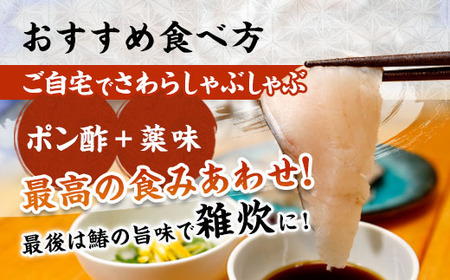 【京都府舞鶴産】京鰆のしゃぶしゃぶ用スライス 600g（約6人前）