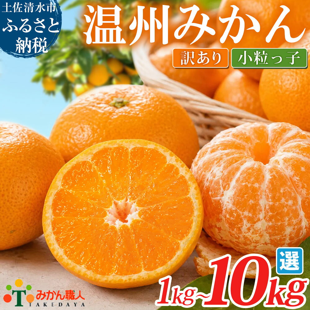 【ふるさと納税】みかん 訳あり 小粒っ子 大小混合 1kg 3kg 5kg 10kg 傷み補償 300g 小玉 温州みかん 種類と内容量が選べる 柑橘 果物 フルーツ 不揃い オレンジ 訳アリ 蜜柑 果実 極早生 早生 晩生 光センサー選果 愛媛 みかん職人武田屋 高知県 土佐清水市【R01618】