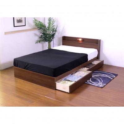 ふるさと納税 知立市 【組立付き】361セミダブルベッド(ウォルナット)ボンネルコイルマットレス付(1546)