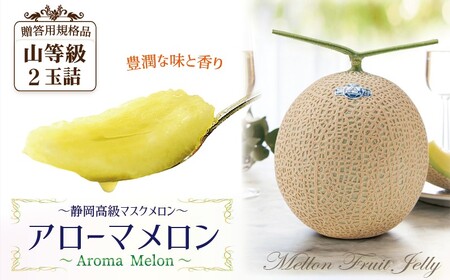 【通年出荷】アローマメロン(山等級) 2玉入【品格溢れる贈答級品】 6240