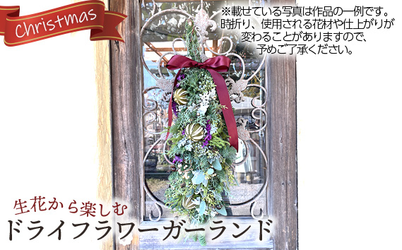
            No.482 生花から楽しむドライフラワーガーランド【クリスマス】
          