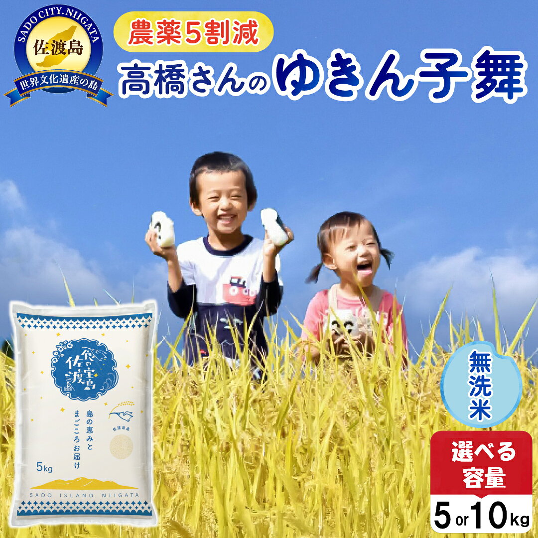 【ふるさと納税】佐渡島産ゆきん子舞 無洗米 選べる容量 5kg 10kg 令和7年 〜農薬5割減〜