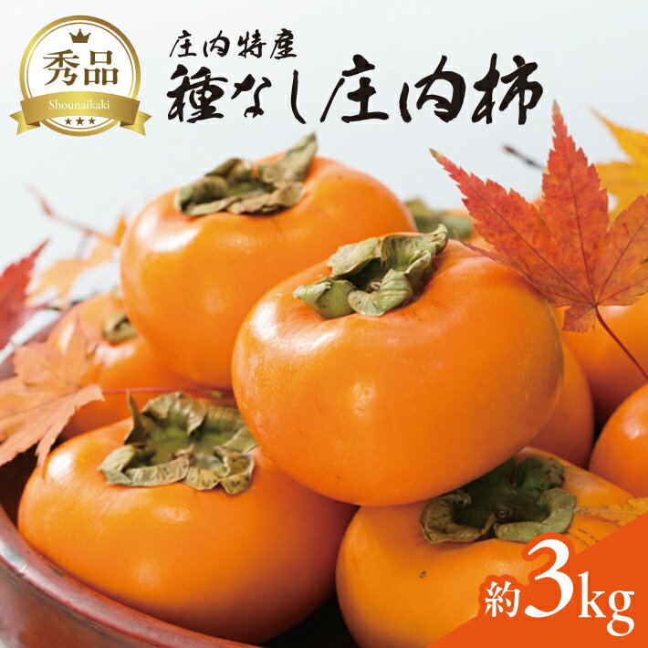 【ふるさと納税】酒田の秋の味覚 あまくて美味しい庄内柿 秀品 約3kg 10月中旬〜11月下旬頃お届け ※着日指定不可 庄内柿 柿 かき 種なし柿 種なし たねなし 果物 くだもの フルーツ