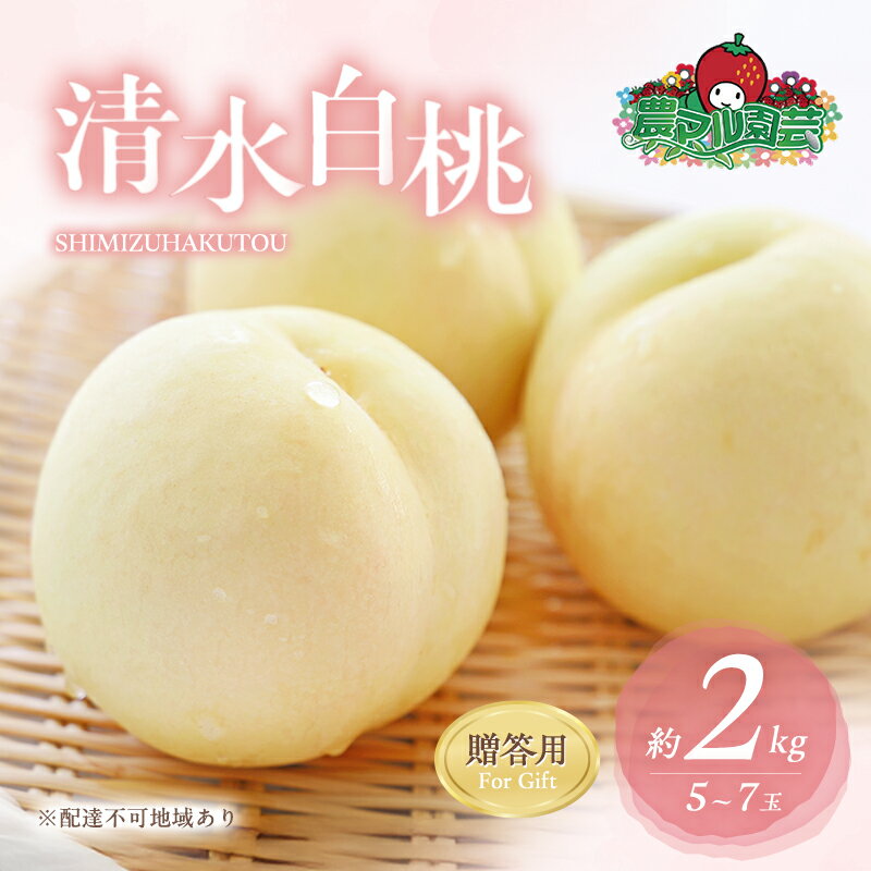 【ふるさと納税】桃 2026年 先行予約 清水 白桃 約2kg 5～7玉 贈答用 もも モモ フルーツ 果物 岡山 赤磐市産 農マル園芸 あかいわ農園 白鳳 　お届け：2026年7月中旬～2026年8月中旬
