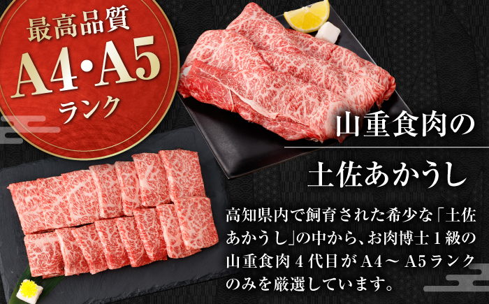 土佐あかうし　すき焼き＆焼肉 各種約200g 総計約400g / やわらか ヘルシー うま味凝縮【(有)山重食肉】 [ATAP183]