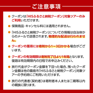 K-415 鹿児島県霧島市の対象ツアーに使えるHISふるさと納税クーポン(30,000円分)【エイチ・アイ・エス】霧島市 旅行 ツアー 観光 トラベル 旅 チケット 電子クーポン 旅行券