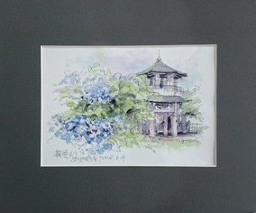 秦野の四季ジクレ版画（高級複製画　窓空きマット）　015-12