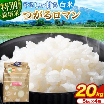 ふるさと納税 弘前市 米【特別栽培米】つがるロマン 白米 20kg(5kg×4袋)令和7年産|24_mft-052001