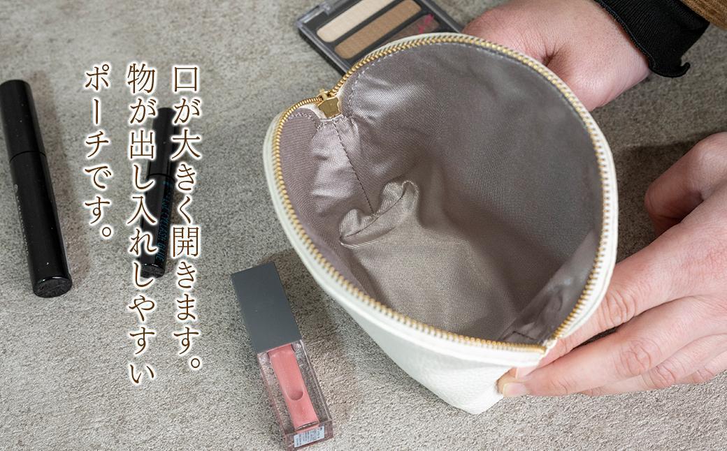 本革 ラウンドポーチ 日本製 レザー 革製品 ポーチ 化粧ポーチ 旅行 トラベル 出張 Liete vivid ネイビー