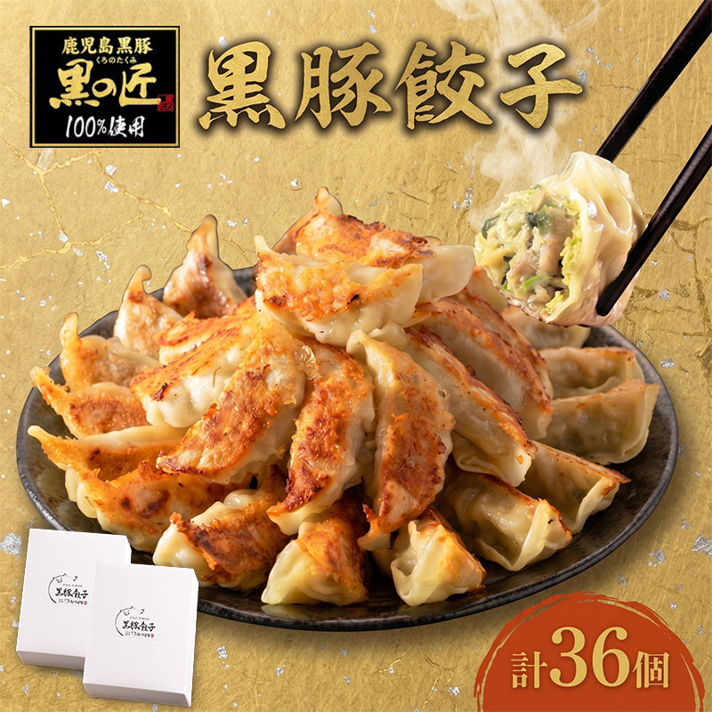 【ふるさと納税】 黒の匠 黒豚入り餃子 18個×2 鹿児島豚 豚 黒豚 手作り餃子 餃子 ギョーザ 醤油 酢 旨味 コク 丹念 きめ細かい 匠 生パン 焼く コショウ 肉汁 夕食 パリパリ 冷凍便 サクサク 贈り物 団らん みづほ野 神奈川県 平塚市