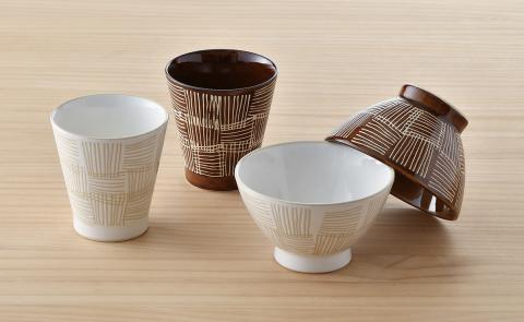 【波佐見焼】オリジナルセットアップ商品 茶碗 プレート カップ【新生和/協立陶器】 [NB87]