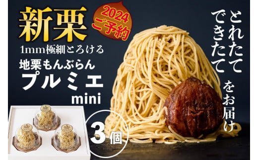 【ご予約／2024年10月中旬発送】1mm極細！とろけるモンブラン「プルミエmini」3個／Qdr-211