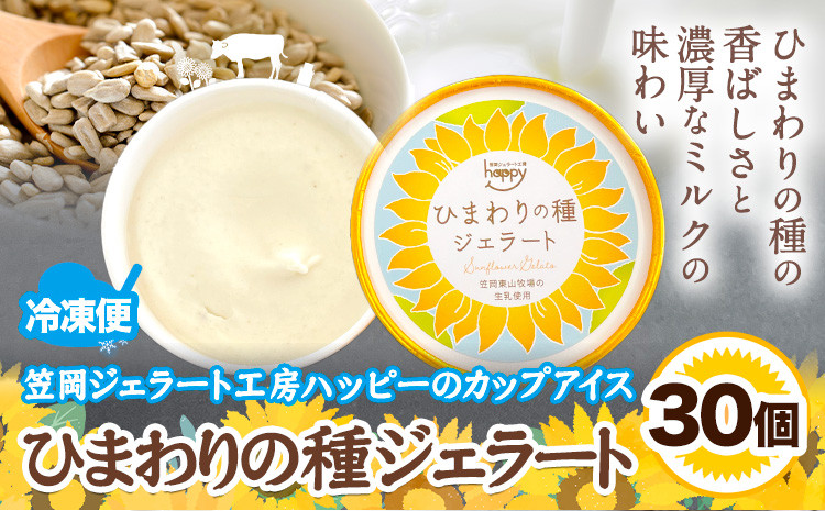 
                  ひまわりの種ジェラート 30個セット 笠岡ジェラート工房ハッピーのカップアイス 《45日以内に出荷予定(土日祝除く)》ジェラート アイス アイスクリーム ミルク ヒマワリの種 デザート
                