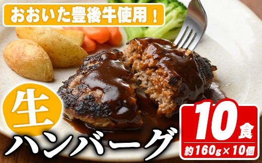 
                  おおいた豊後牛生ハンバーグ(計1.6kg・160g×10個) 牛肉 ハンバーグ お肉 焼くだけ 簡単調理 手作り おかず お弁当 おおいた豊後牛【110200301】【吉野】
                