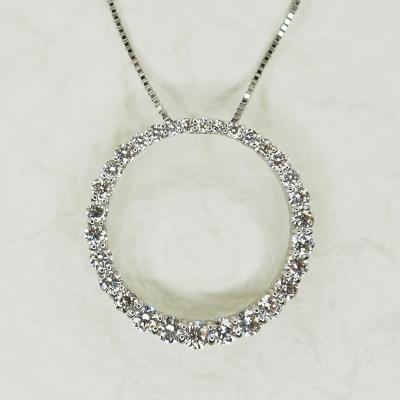 ふるさと納税 甲府市 プラチナ　1ctダイヤモンド　サークルペンダントネックレス HH018668 |  | 01