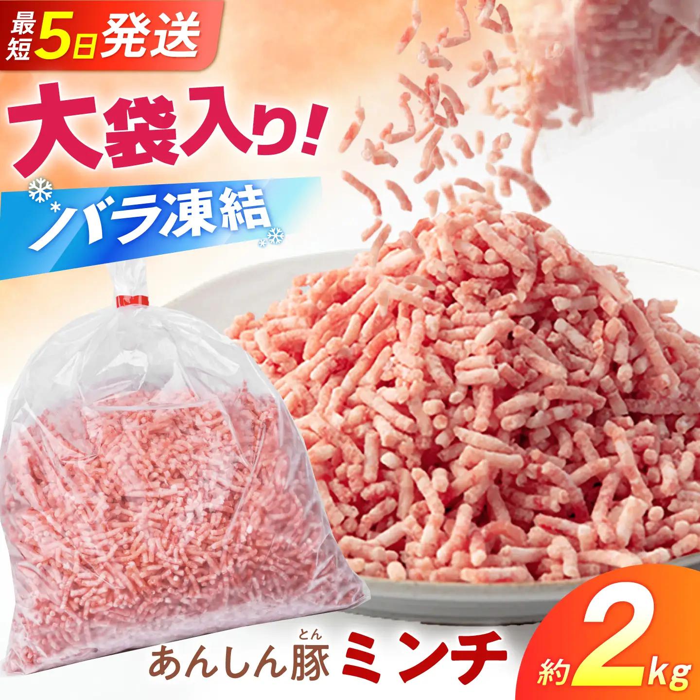 豚肉ミンチ 計2kg 藤井ファーム[AWAF091]ひき肉