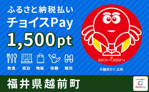 
            越前町チョイスPay 1,500pt【会員限定のお礼の品】
          