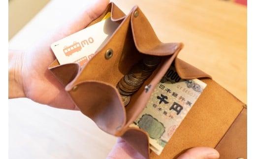 革ボタンのミニ財布・小銭入れ（ダークブラウン）【ボタン二つ穴デザイン コンパクトサイズ モストロレザー使用 エイジング 布で乾拭き ファッション小物 お中元 お歳暮 父の日 母の日 ギフト用 大阪府 