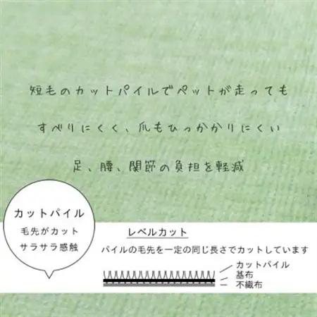 カーペット 日本製 抗菌防臭 犬 猫 ビオラ 261×261cm 江戸間 4.5畳 グリーン【1640012】
