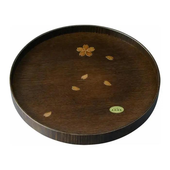 木製丸盆 尺 30cm 桜 ［YG469］