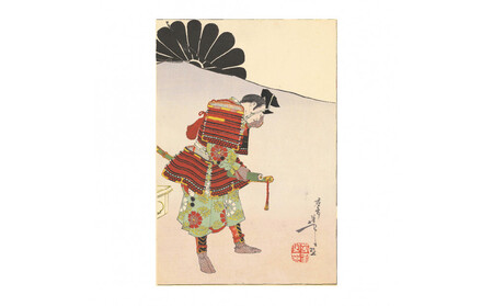 オリジナル【レプリカ浮世絵（2枚絵）月岡芳年作「新撰東錦絵 於楠正成桜井駅ニ一子正行ニ遺訓シテ訣別スルノ図」】／名古屋刀剣博物館