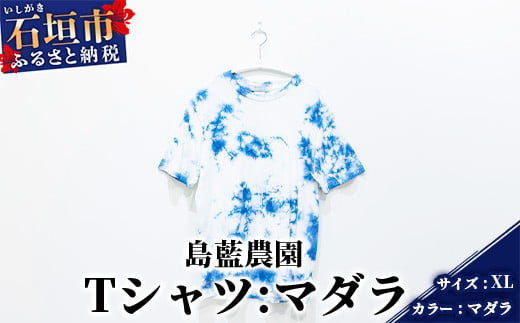 【石垣島の藍染工房】Tシャツ【カラー:マダラ】【サイズ:XLサイズ】KB-158-1