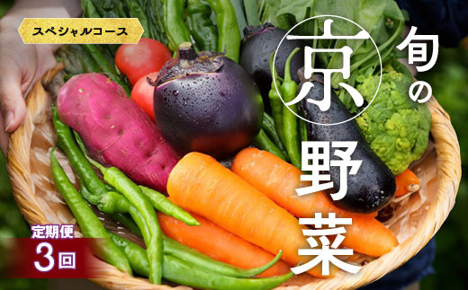 
            【3回定期便】旬の京野菜　毎月お届けスペシャルコース（全3回）
《野菜定期便 野菜詰め合わせ 野菜セット 京野菜 旬の野菜 新鮮野菜》
          