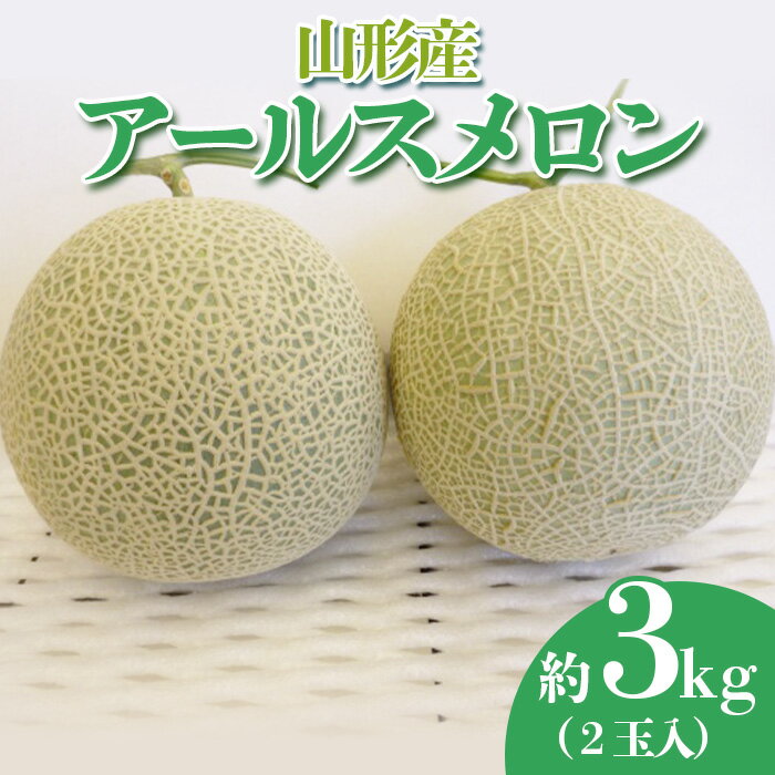 【ふるさと納税】やまがたのメロン(アールスメロン) 秀品 約3kg以上(2玉入) 【令和7年産先行予約】FS23-756 くだもの 果物 フルーツ 山形 山形県 山形市 2025年産