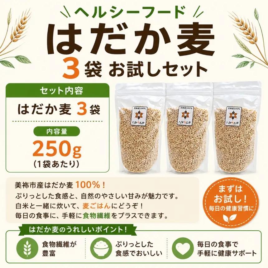 はだか麦 3袋 お試しセット