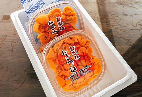 <年内配送可>無添加エゾバフンウニ塩水パック80～90g×2P[11月下旬以降発送] C-91003