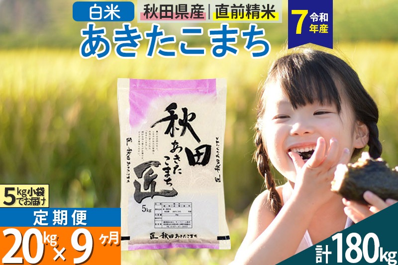 【白米】＜令和7年産＞ 《定期便9ヶ月》秋田県産 あきたこまち 匠 20kg (5kg×4袋)×9回 20キロ お米 |02_snk-010809s