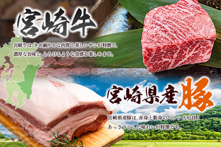 宮崎牛×県産豚 すき焼き食べ比べ 合計1kgセット【C457】