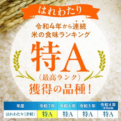 ふるさと納税 五所川原市 【定期便 3ヶ月】 青森県産 無洗米 10kg はれわたり 令和7年産 (精米)【特A】 |  | 01