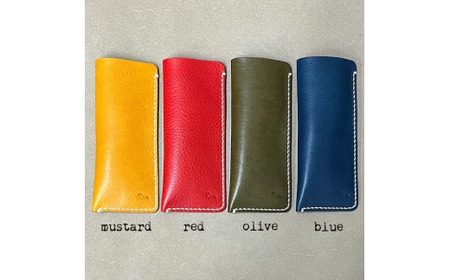 【メガネケース】glass case レッド メガネケース 革