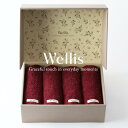 【ふるさと納税】Wellis【極上の肌心地】フェイスタオル4枚　ギフトセット　ボルドー（009_5038_04）