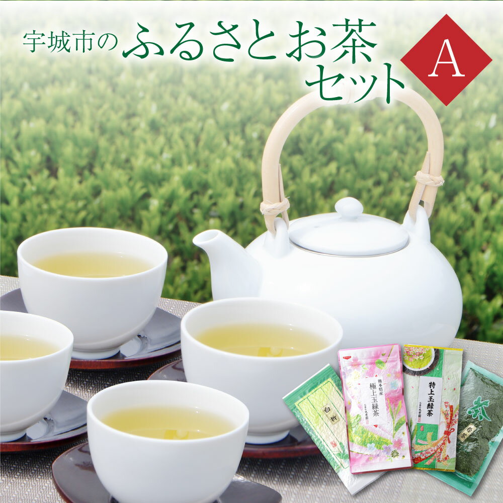 【ふるさと納税】 緑茶 宇城市のふるさとお茶セットA 日本茶 茶葉 お茶 お茶っ葉 粉茶 セット 送料無料 株式会社 塩崎丸孝園