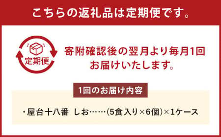 【4回定期便】 屋台十八番 しお 5食×6個（1ケース） 計30食 ラーメン 札幌ラーメン しおラーメン 塩ラーメン 塩 即席ラーメン インスタントラーメン インスタント 拉麺 麺 めん 即席麺