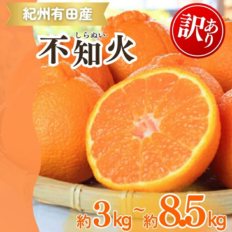 【ふるさと納税】 【ご家庭用訳あり】紀州有田産不知火(しらぬひ) 約3kg 約6kg 約8.5kg【予約】※2026年2月中旬頃〜2026年3月中旬頃に順次発送予定(お届け日指定不可)