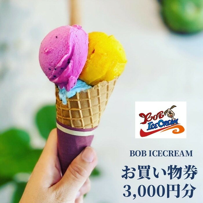 【ふるさと納税】BOB ICECREAM お買い物券 3,000円分
