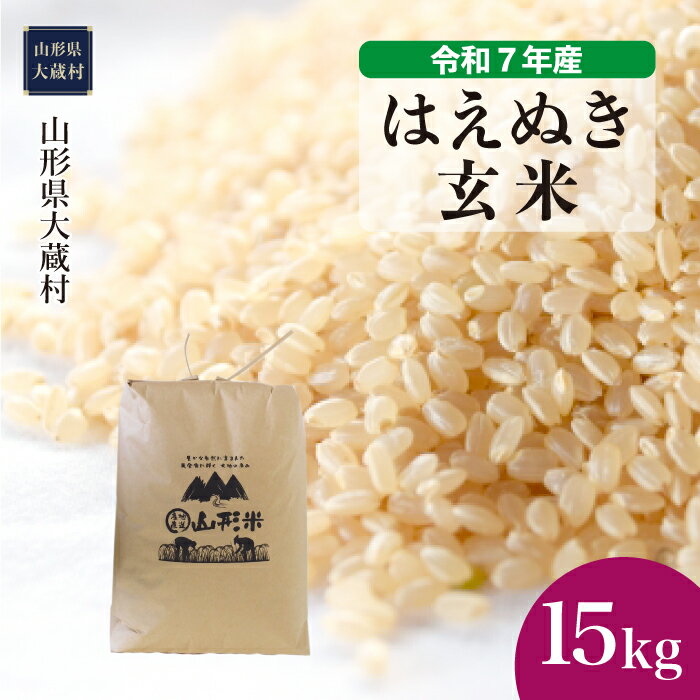 【ふるさと納税】＜令和7年産米＞ 大蔵村 はえぬき ＜玄米＞ 15kg（15kg×1袋）